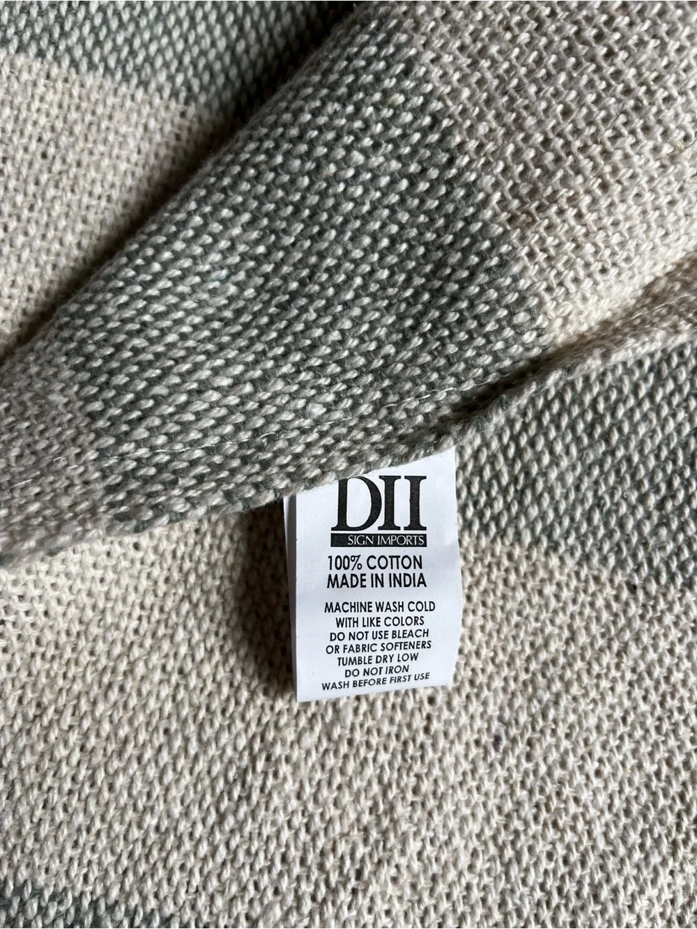 DII Cotton Cabana Striped Blanket Throw Fringe 50 x 60 Artichoke Beach Couch